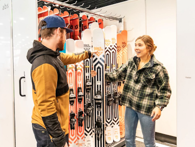 Person looking at ski rentals