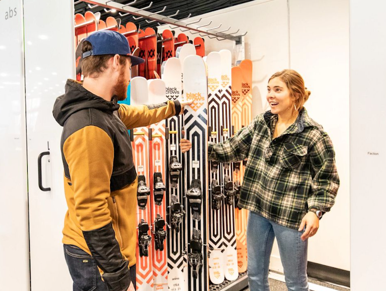 Person looking at ski rentals