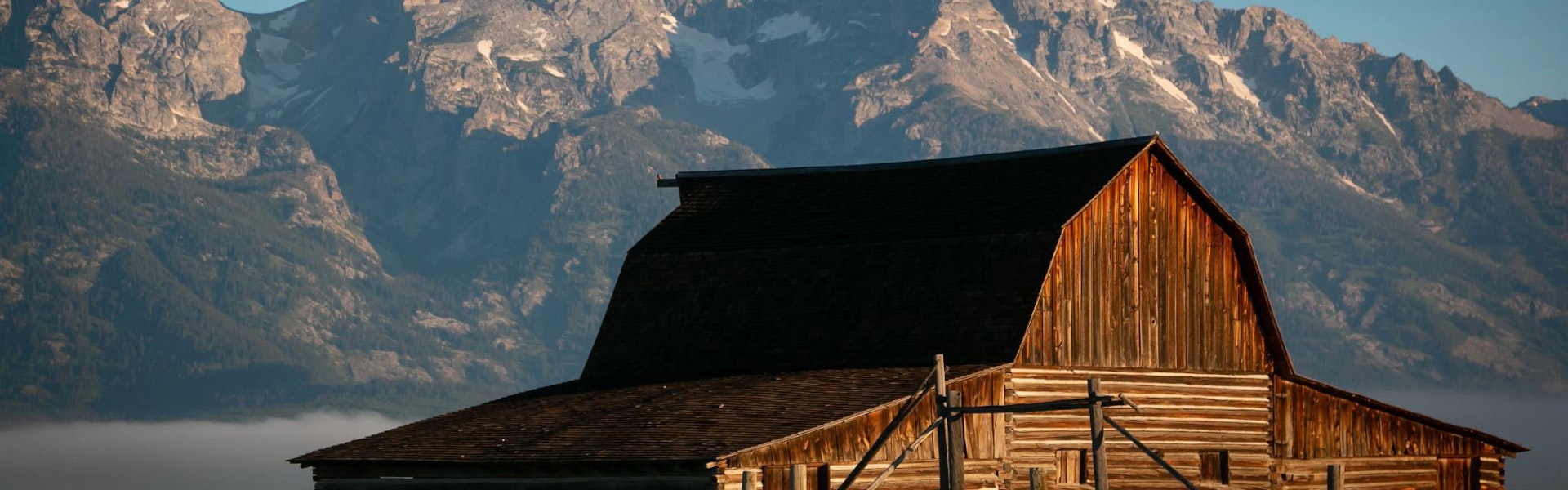 Moulton barn in front of the Tetons