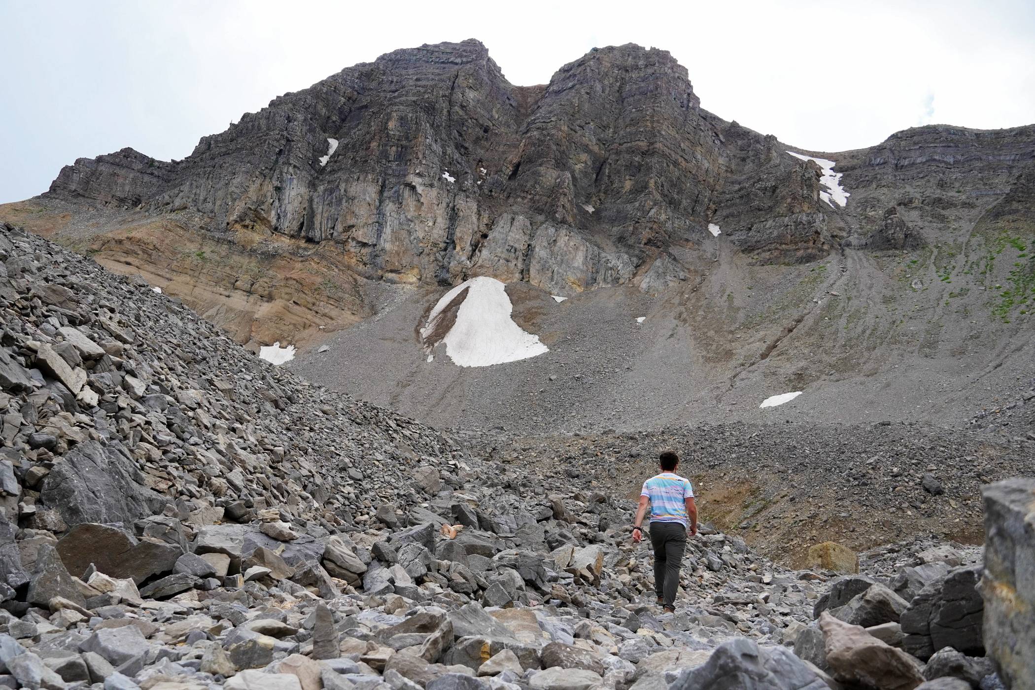 Man walking through Cody Bowl