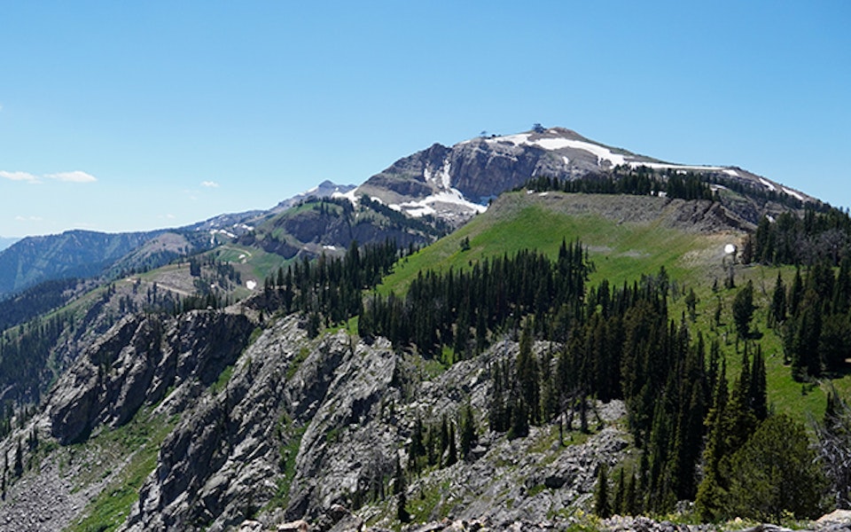 The view of mountains from Casper Ridge Loop