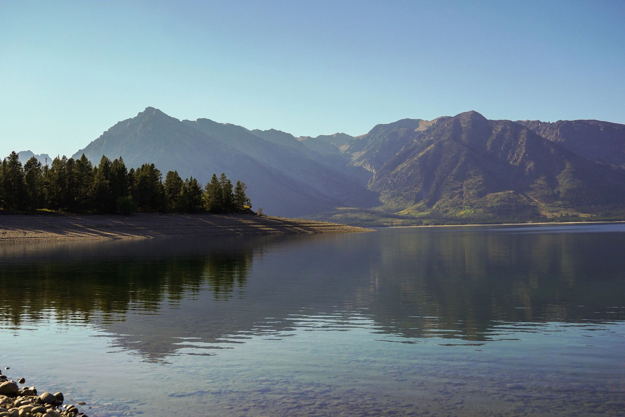 View of Jackson Lake and the Tetons from Colter Bay