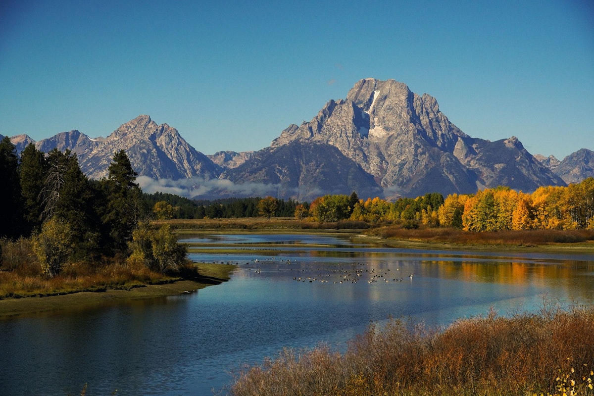 View of Mount Moran from Oxbow Bend Turnout