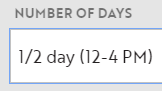 half-day selection in calendar