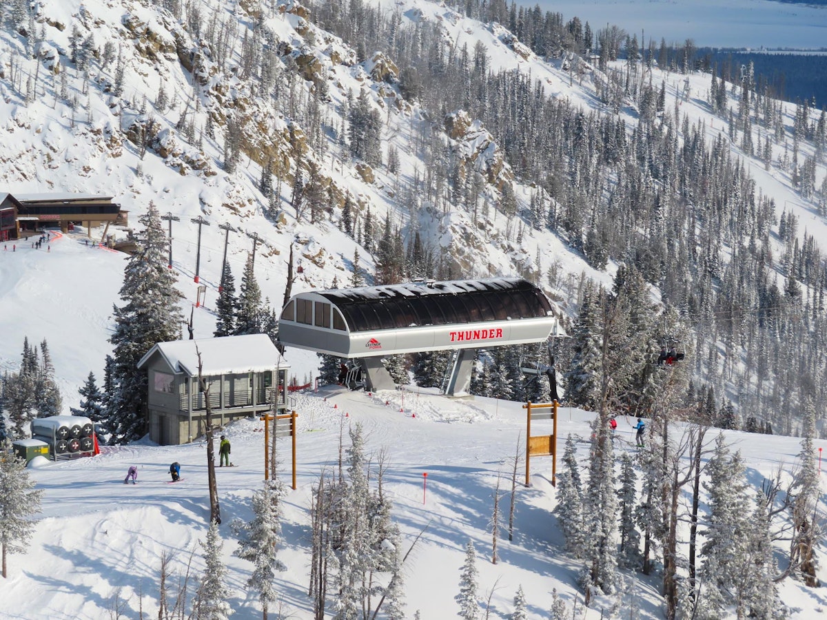 Top terminal of Thunder with Bridger Gondola in the background.