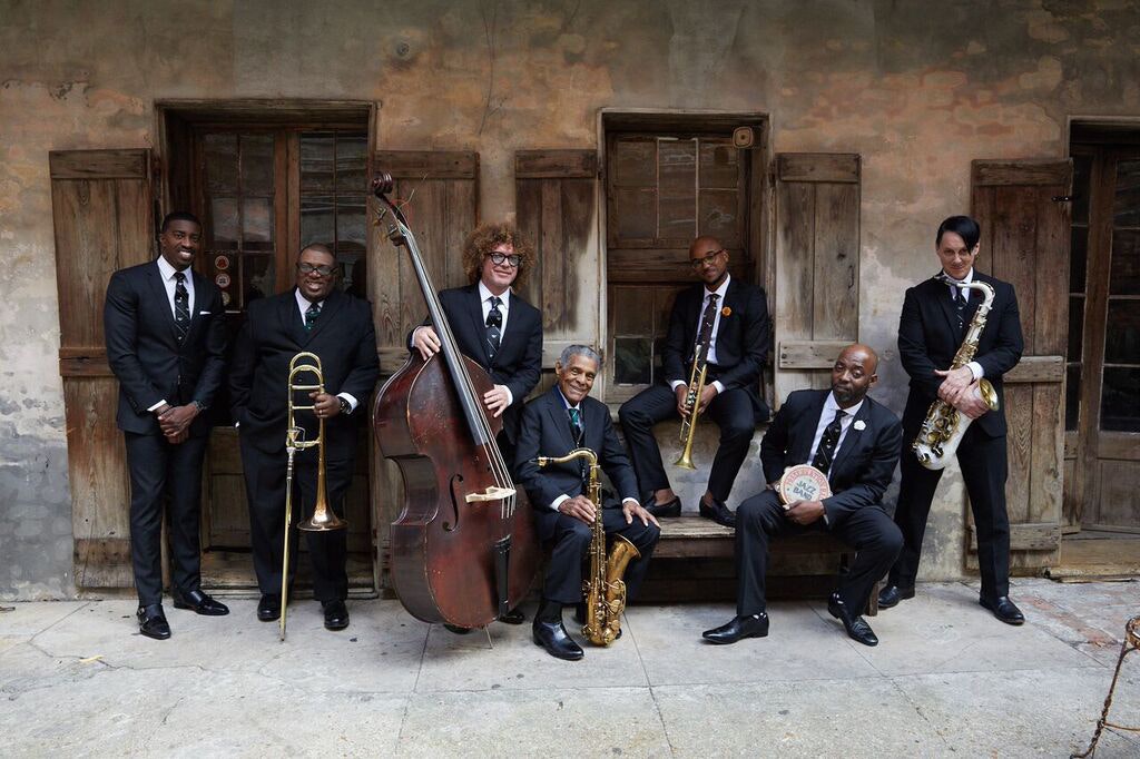 Preservation Hall Jazz Band with instruments