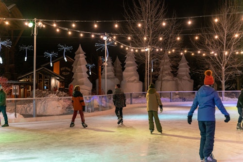 Children skating in the village commons