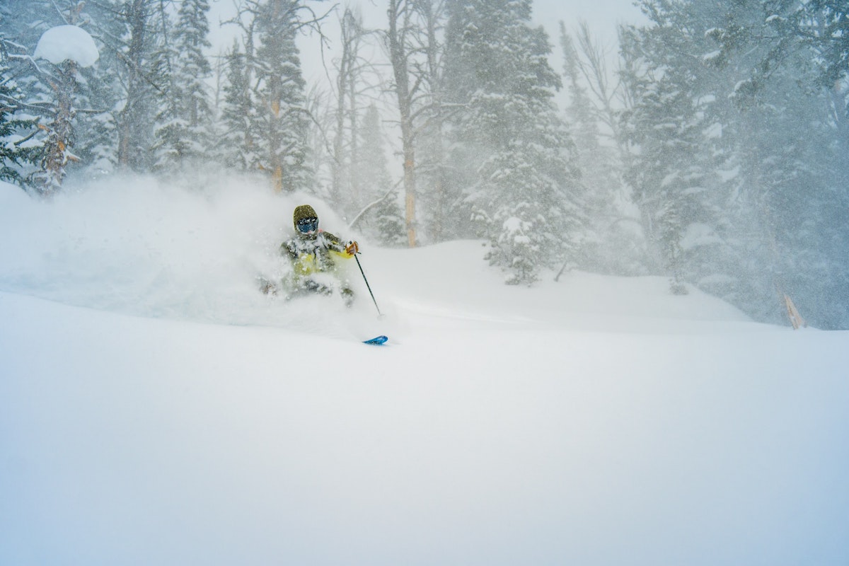 Skiing powder