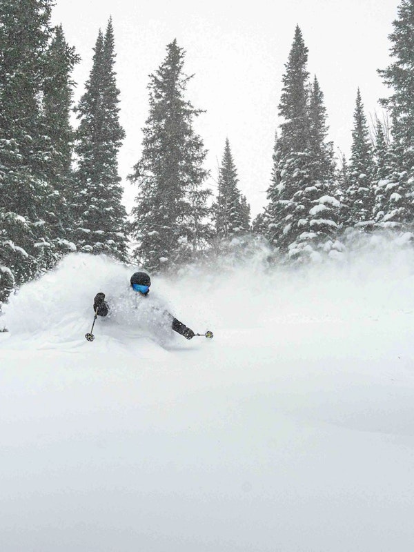 Person skiing in deep powder