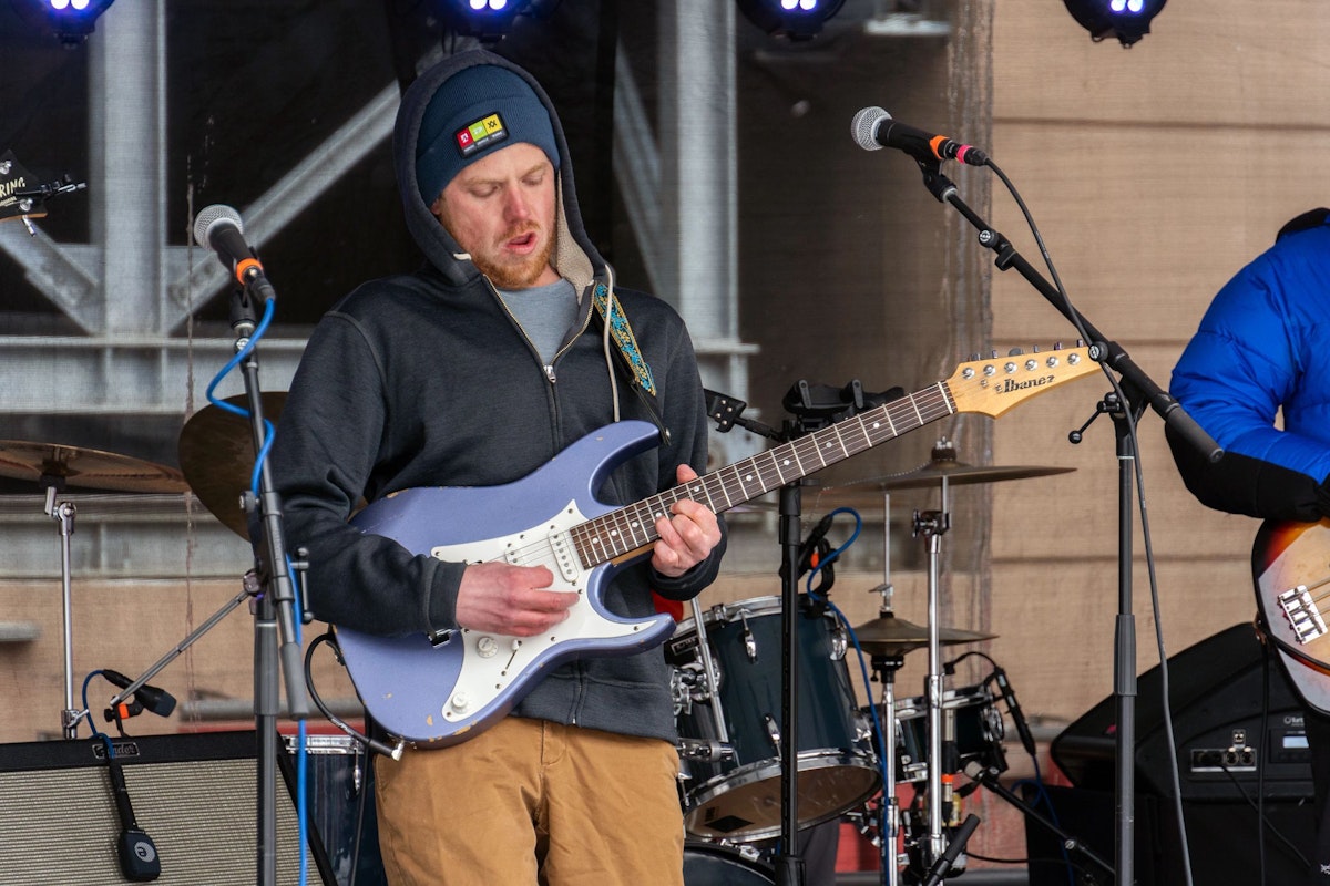Playing the guitar at Road to Rendezvous