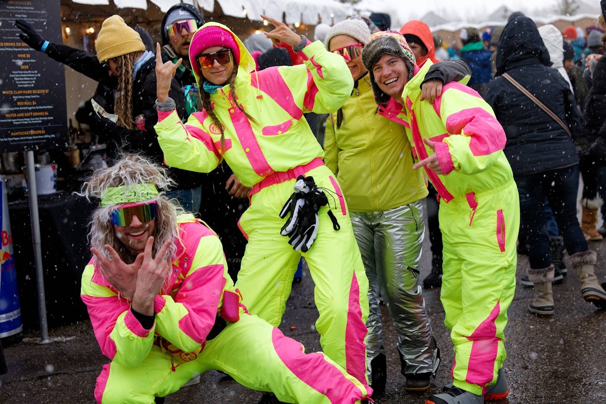 People in colorful onsies at Rendezvous Spring Festival