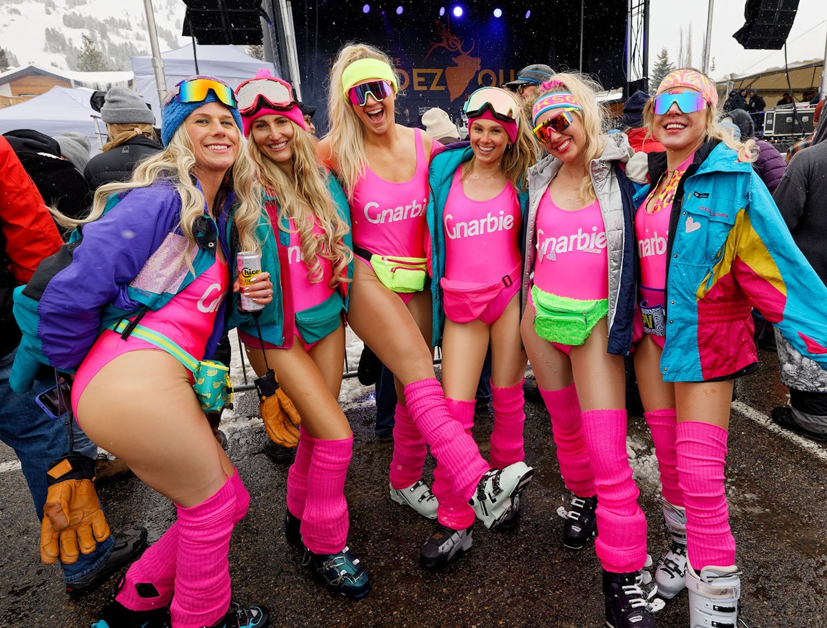 Women dressed in Barbie costumes at Rendezvous Spring Festival