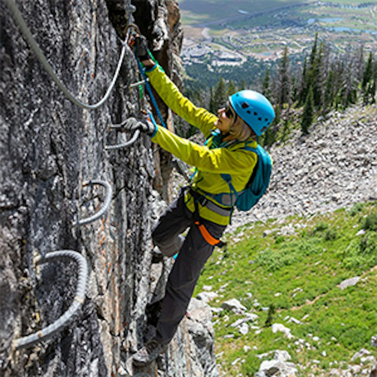 Connie Kemmerer on the Via Ferrata