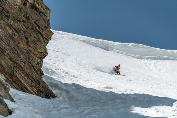 Skiing in Cody Bowl in the summer