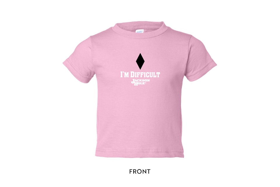 Pink toddler I'm Difficult Black Diamond Short Sleeve shirt