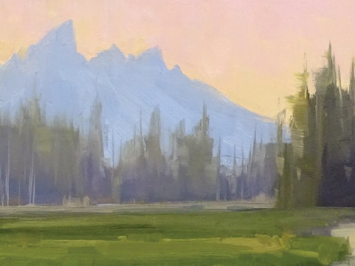 Teton mountain range painting