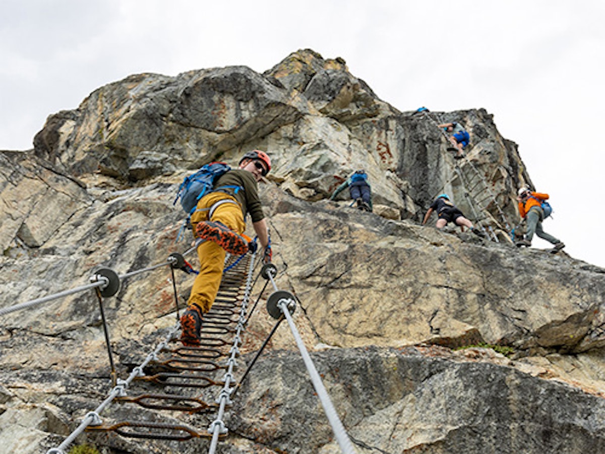 climber on via ferrata