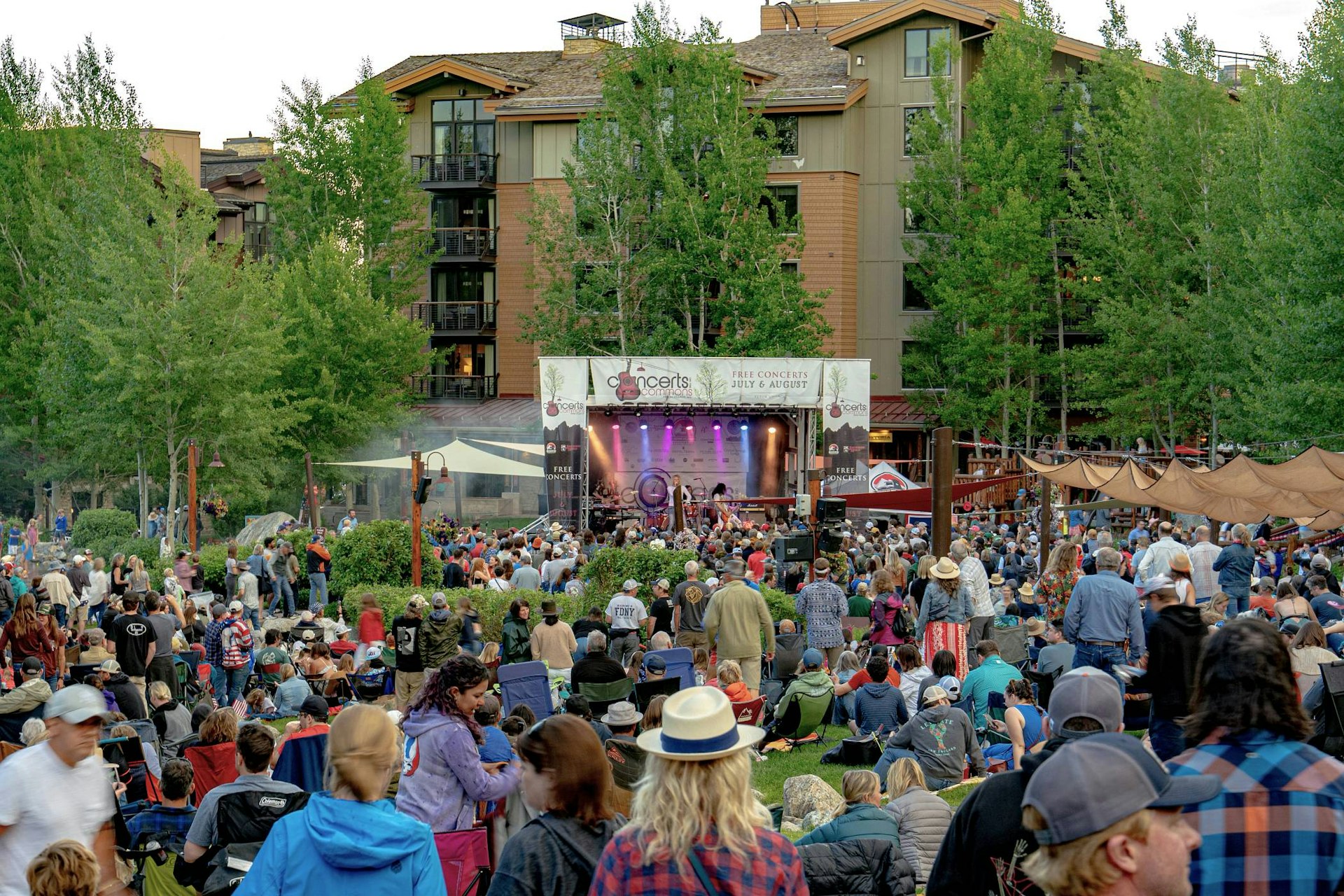 Crowd watching ZOSO at Concerts on the Commons