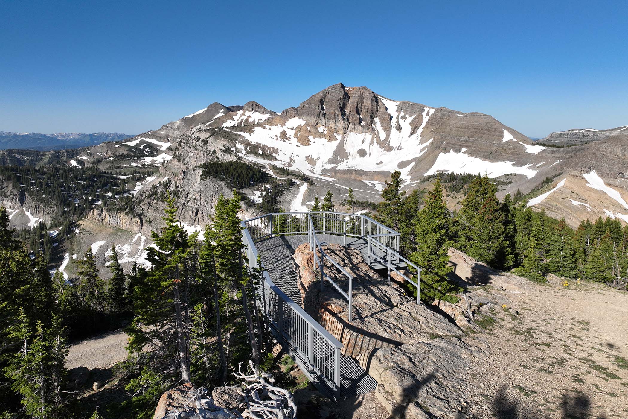 A viewing platform looking out at Cody Peak