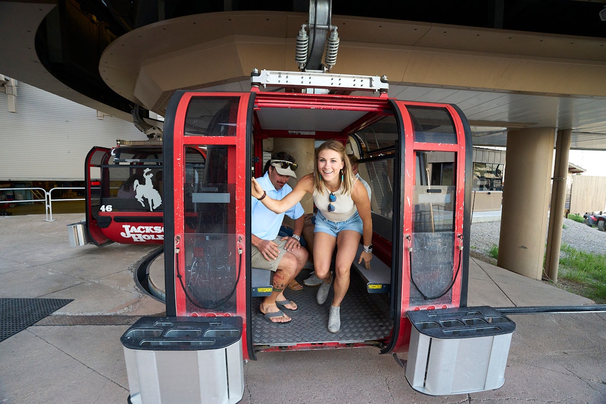 Getting off the gondola