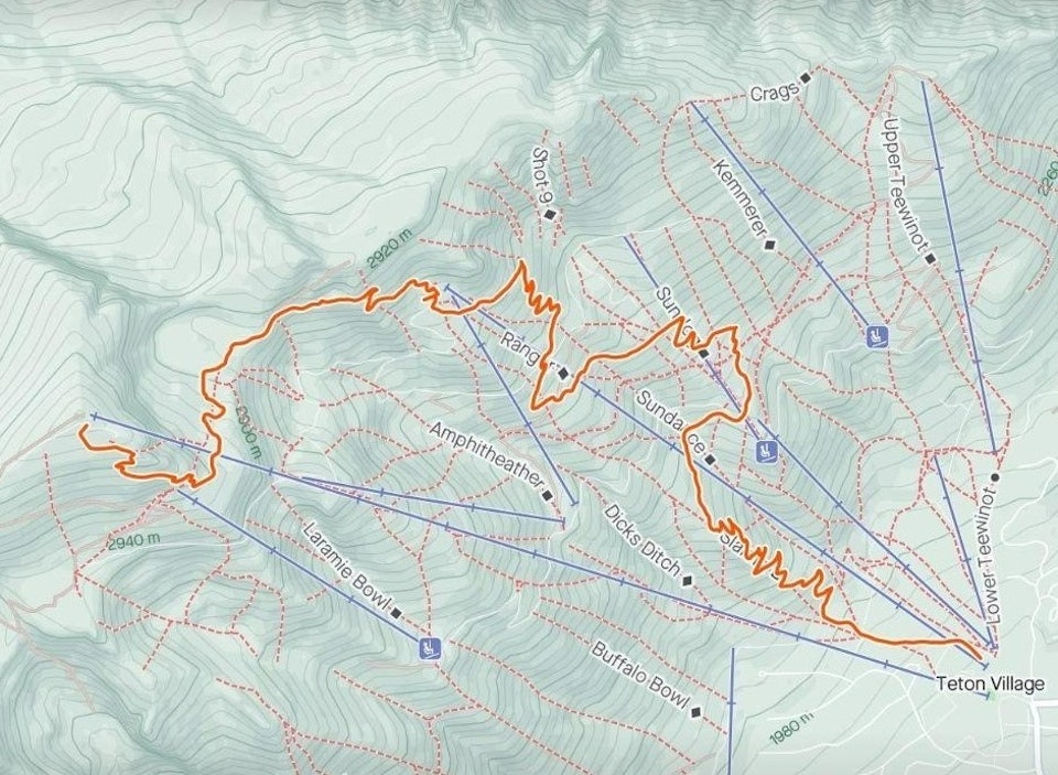 Rendezvous Mountain Hill Climb route