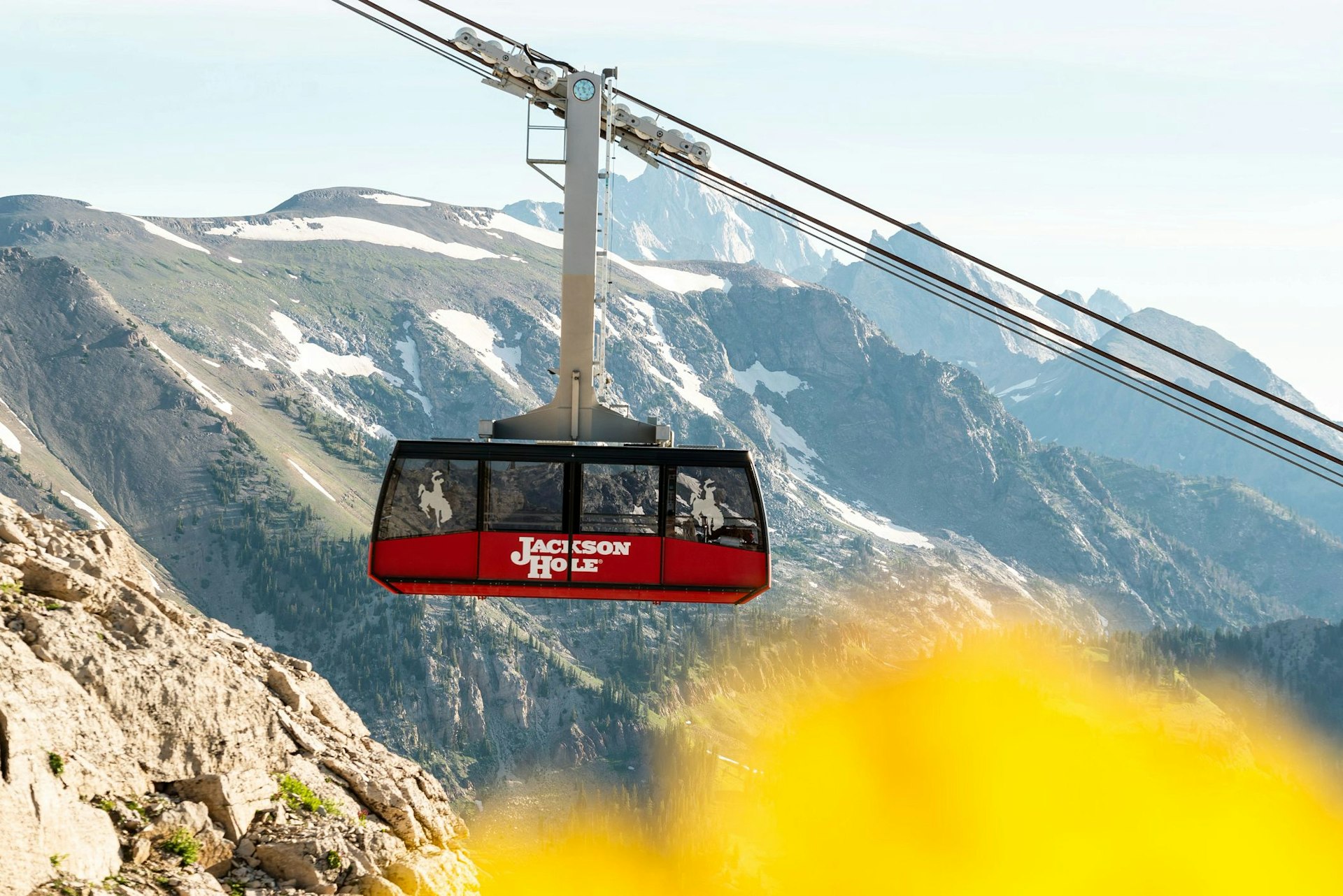 The Aerial Tram flying through the air