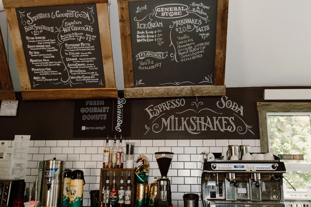 Menu at the General Store