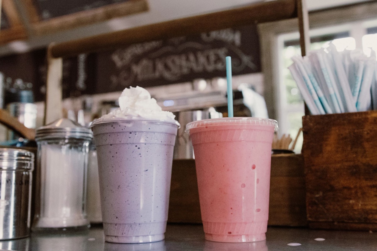 Milkshake and smoothie from the General Store