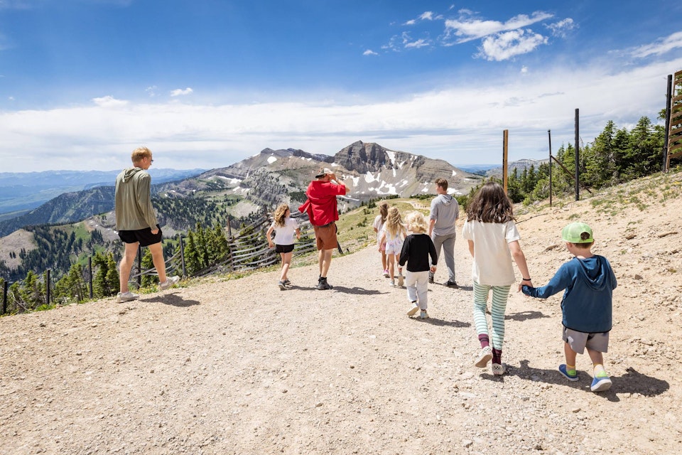 Kids hiking at Grand Adventure Camp