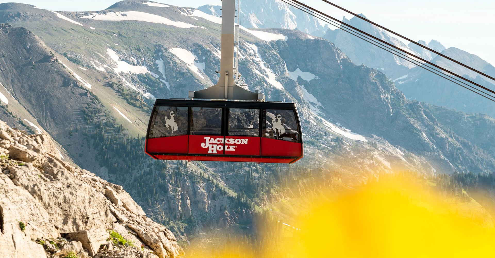 The Aerial Tram flying through the air