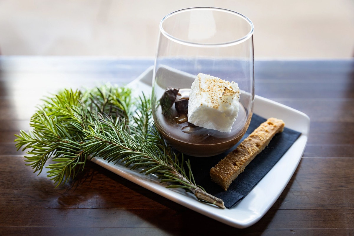 A dessert at Piste Mountain Bistro