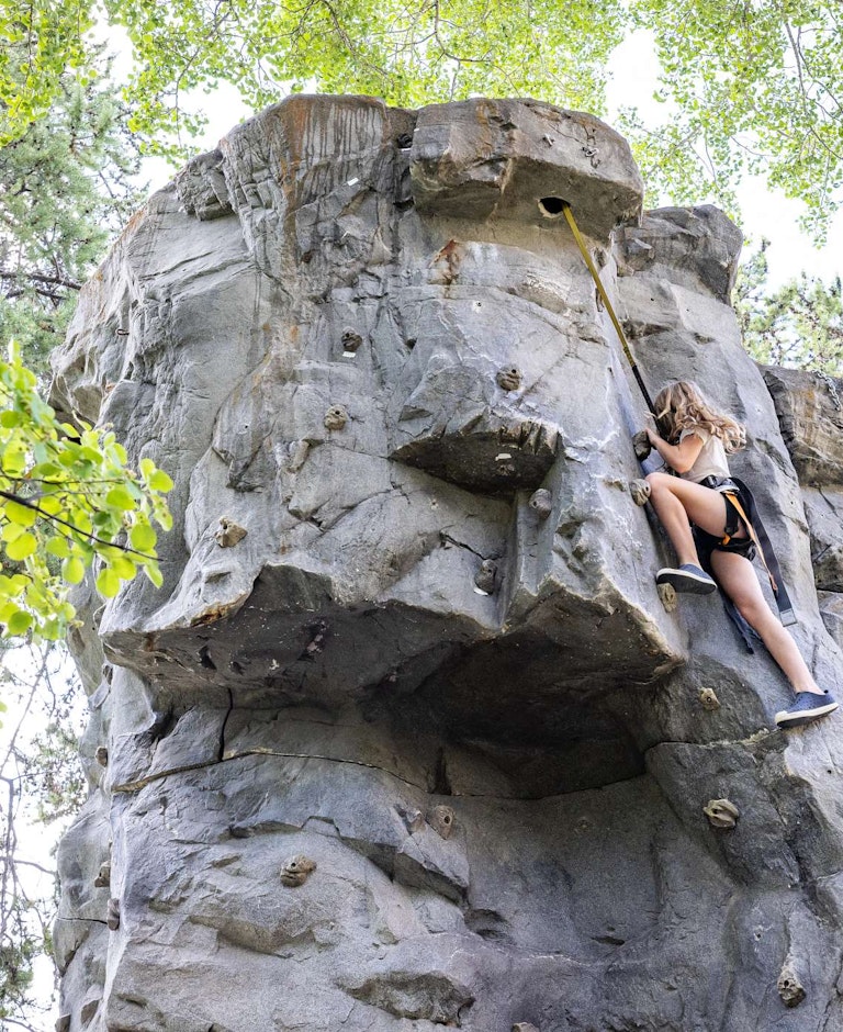 girl on the climbing wall
