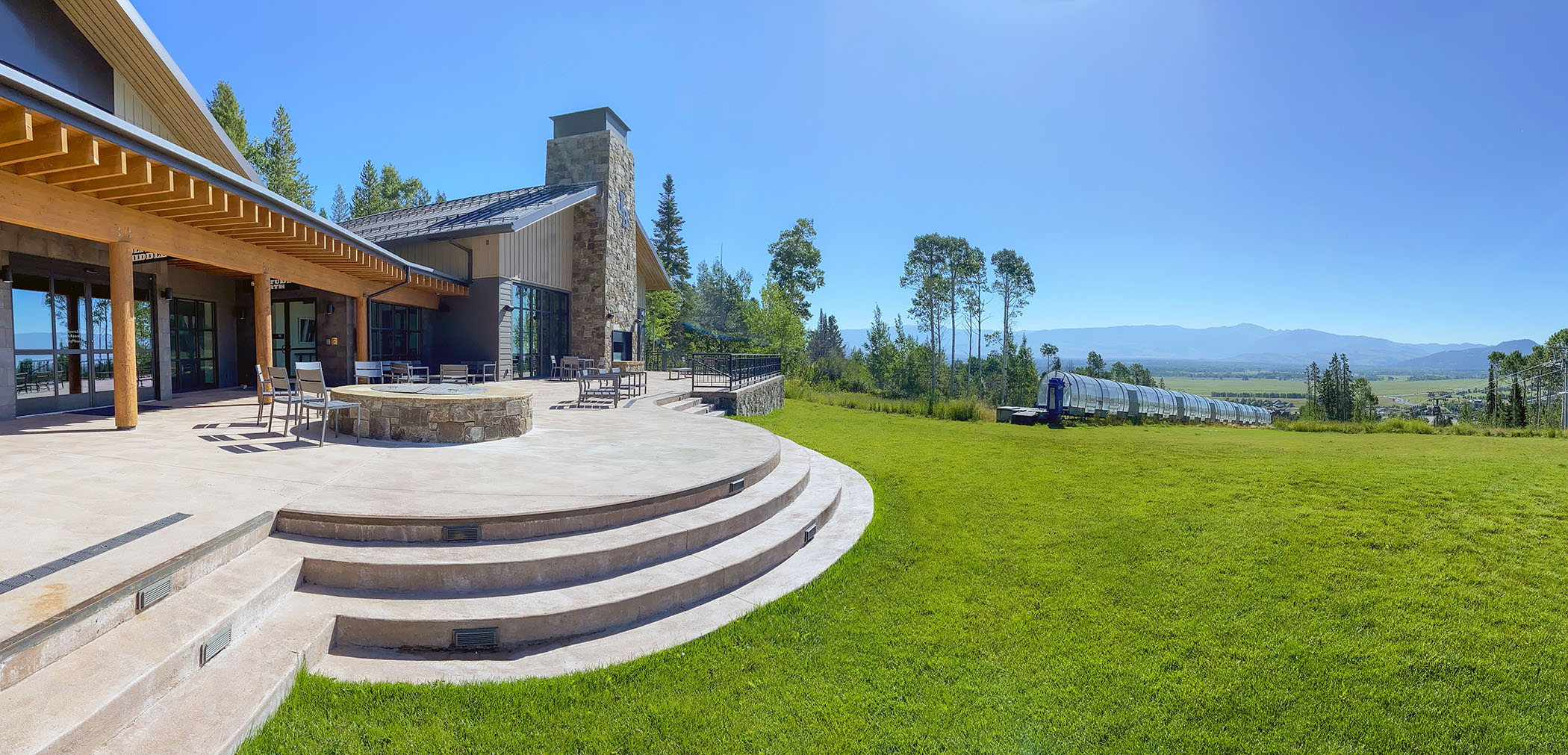 a panoramic shot at Solitude Station in the summer