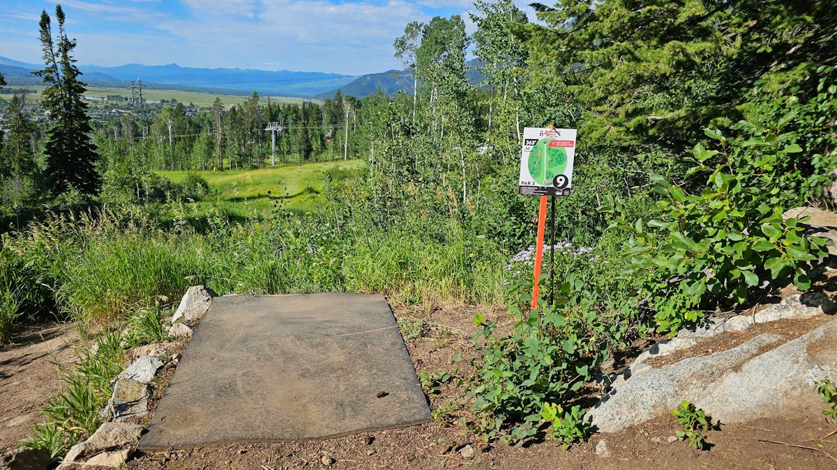 Hole 9's teepad, a signature hole overlooking the valley.