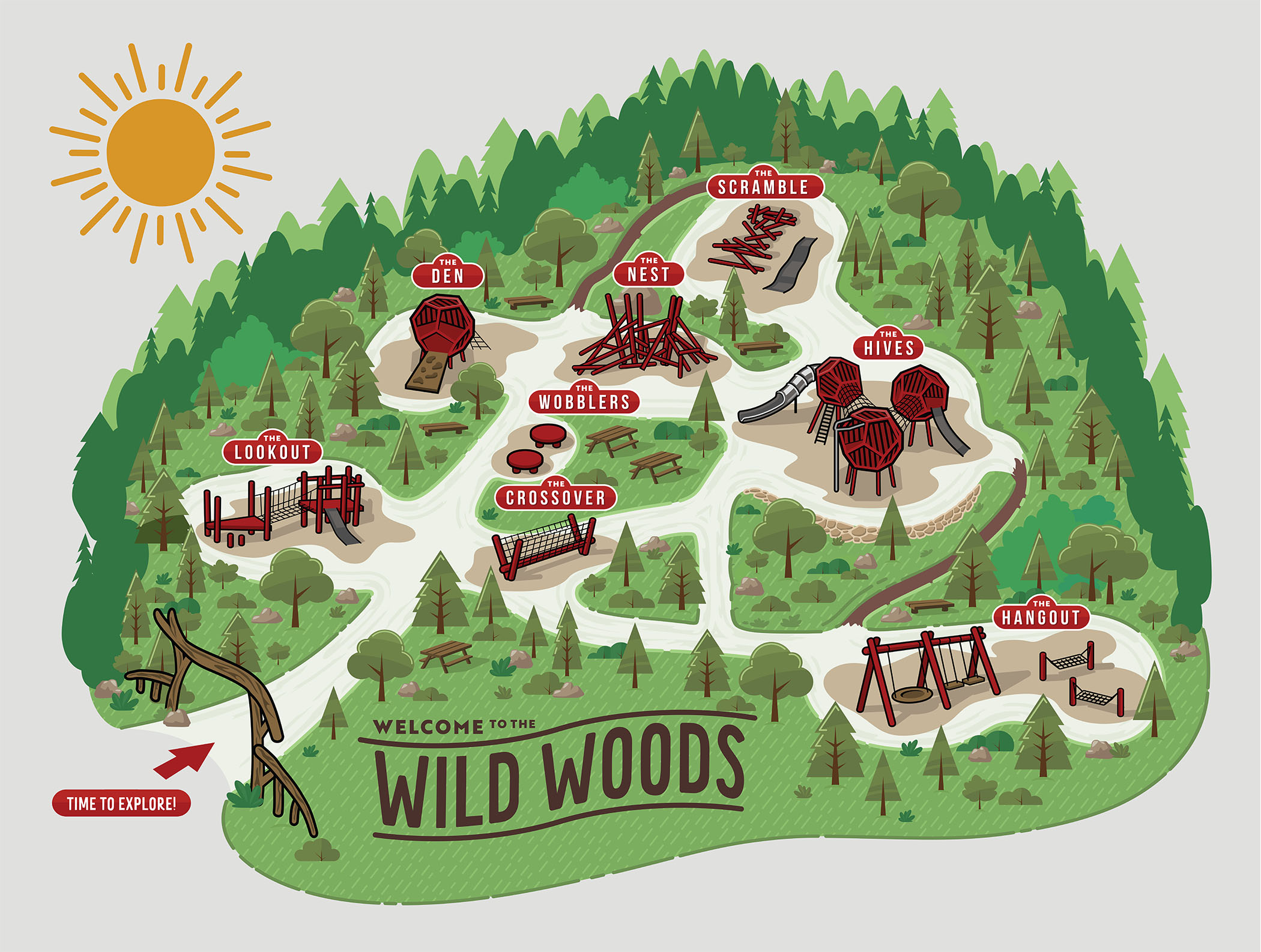 map of the Wild Woods Playground