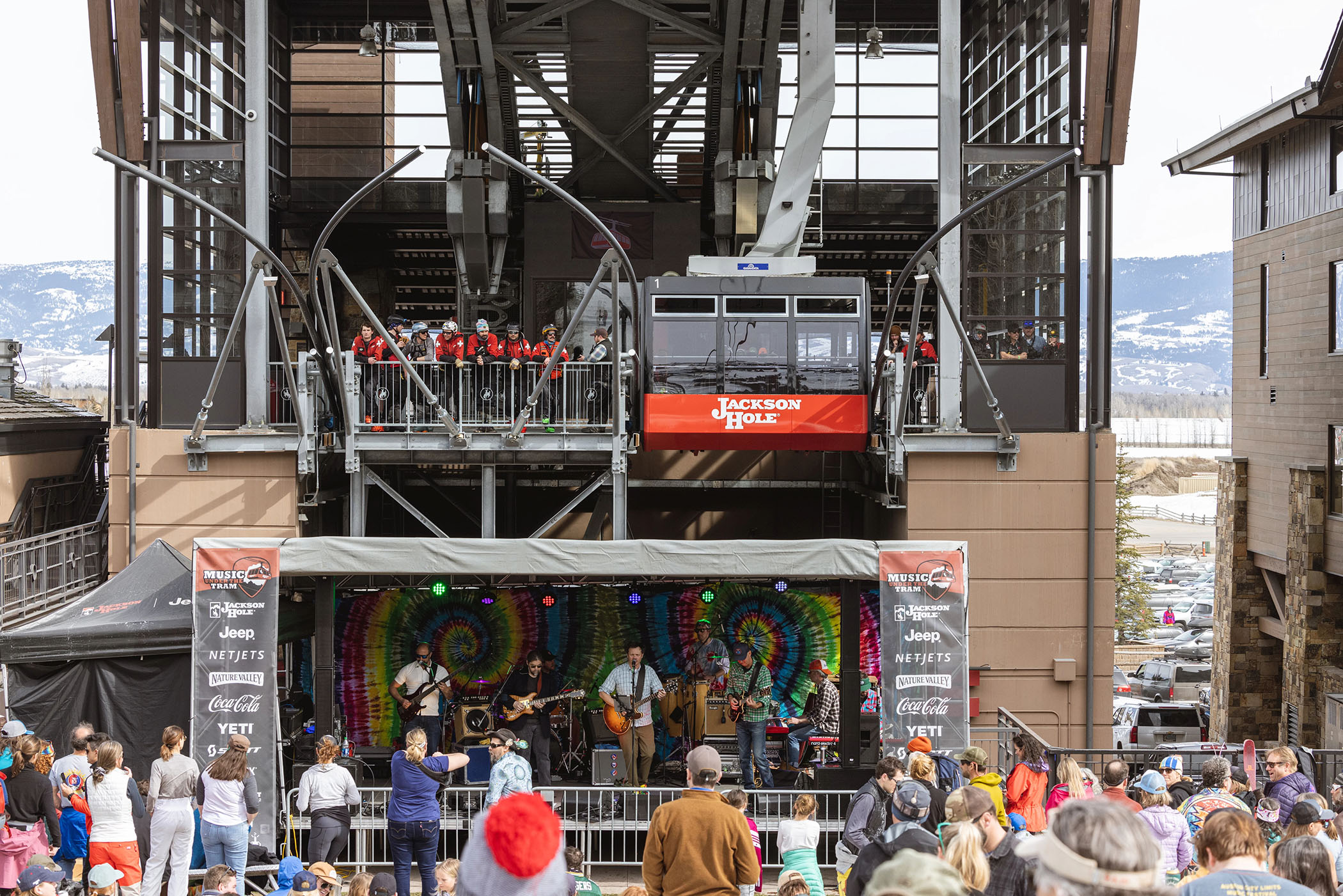 Road to Rendezvous with ski patrol watching from above