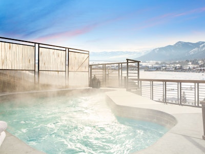 Rooftop hot tub at Hotel Terra