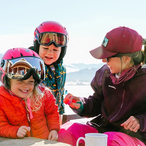 Family in ski gear