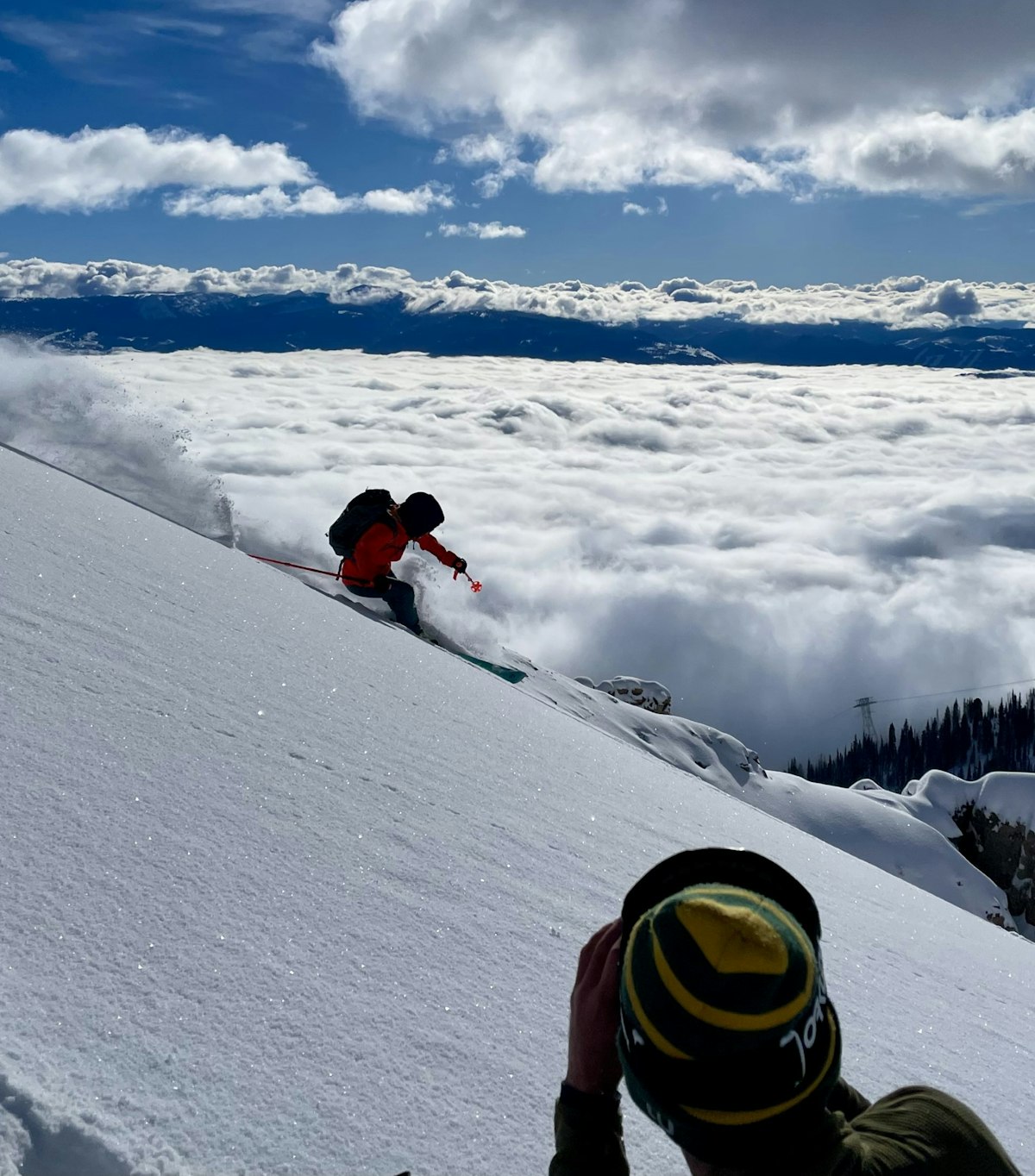 Figs shooting Lynsey Dyer on Headwall