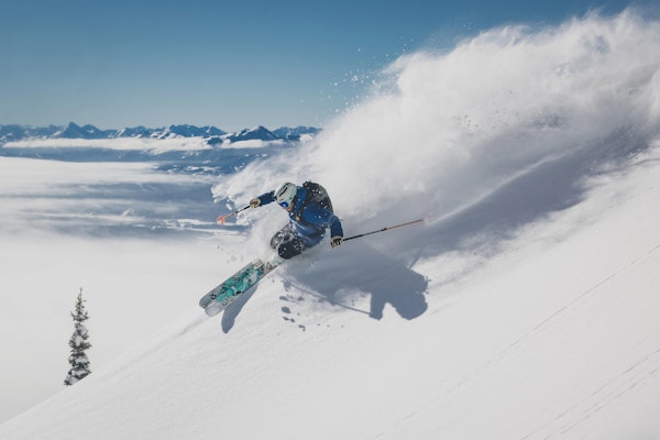 Person skiing powder