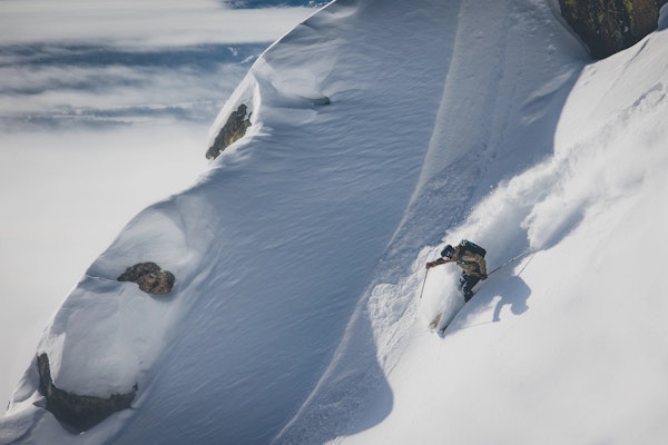 Person skiing in powder