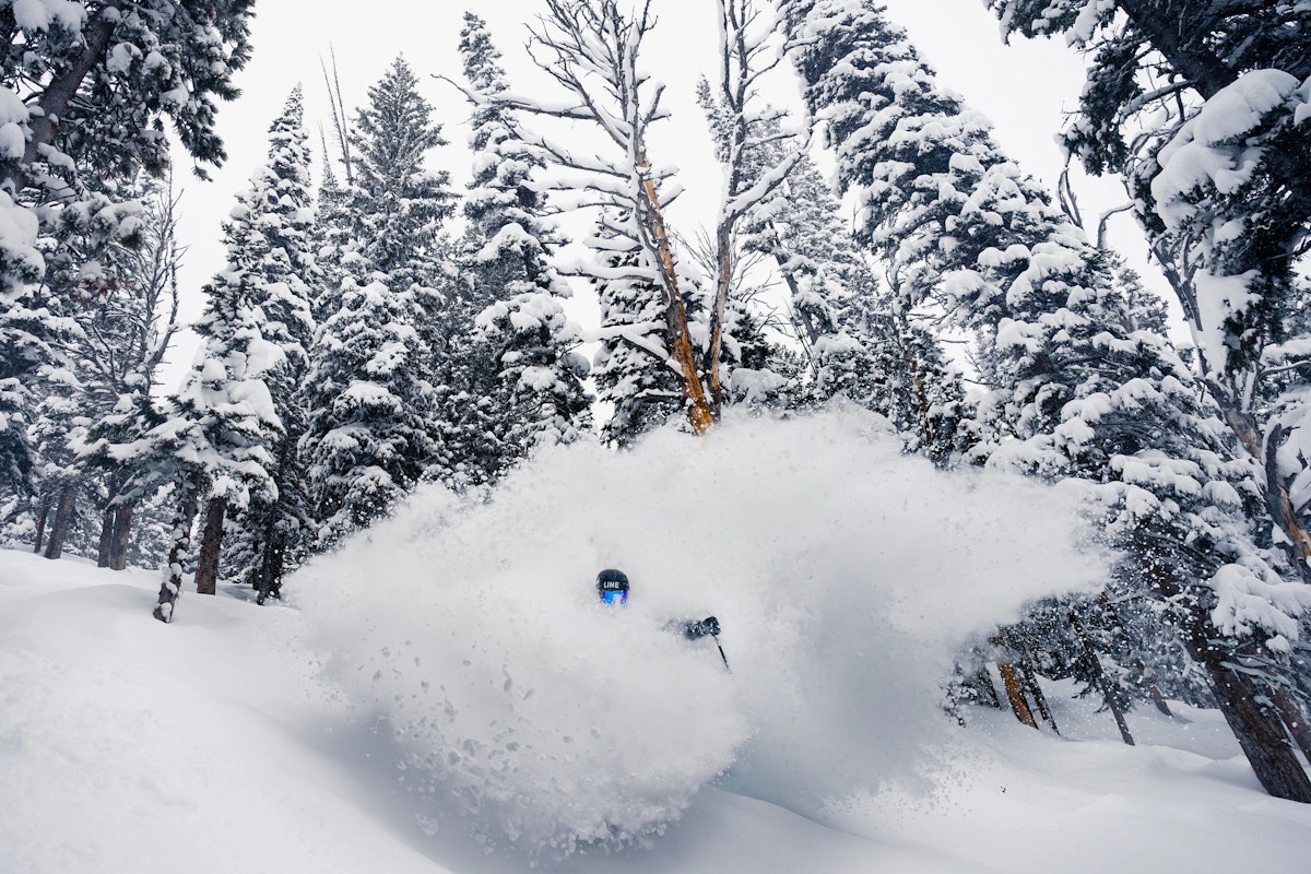 skiing in powder