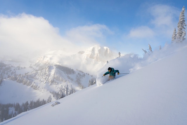 Person skiing in powder