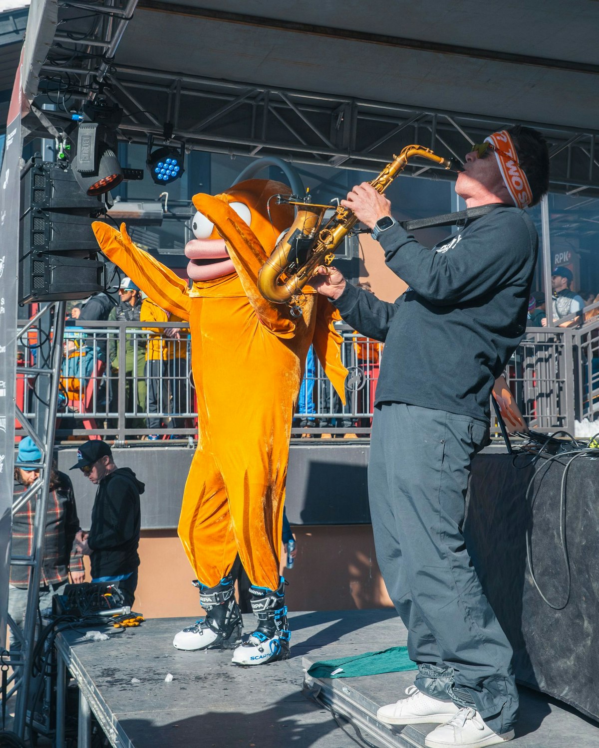 GoldFish playing saxophone at Road to Rendezvous