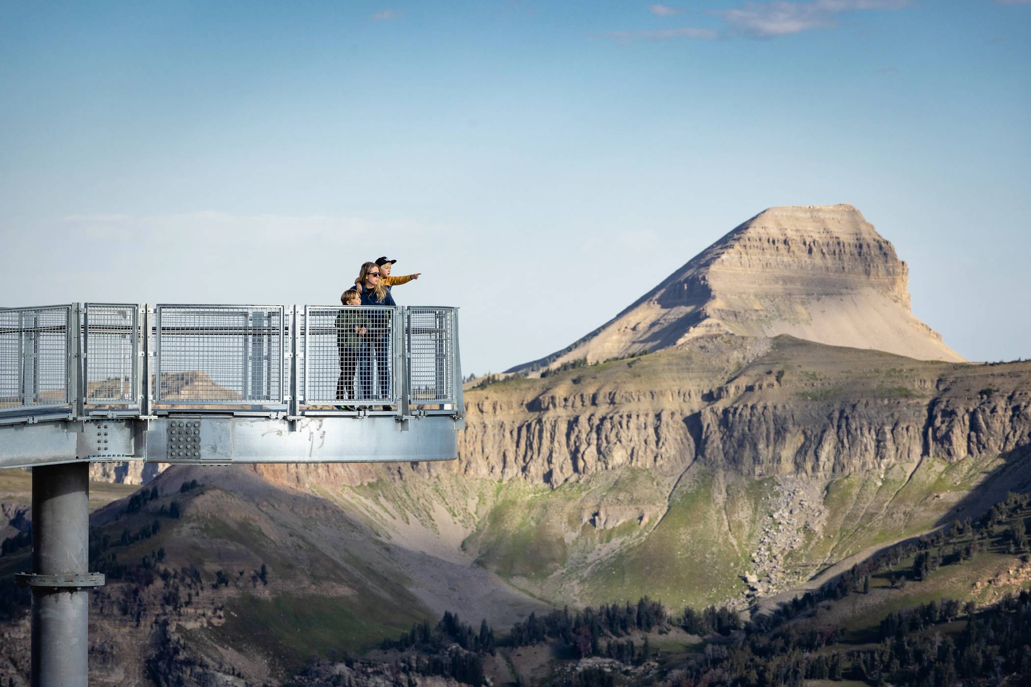 Looking at the views from the Grand Teton Skywalk