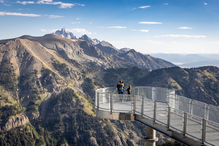 Looking at the views from the Grand Teton Skywalk