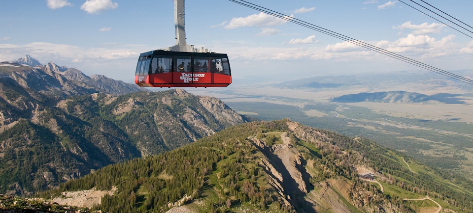 the Tram flying thorugh the air in summer
