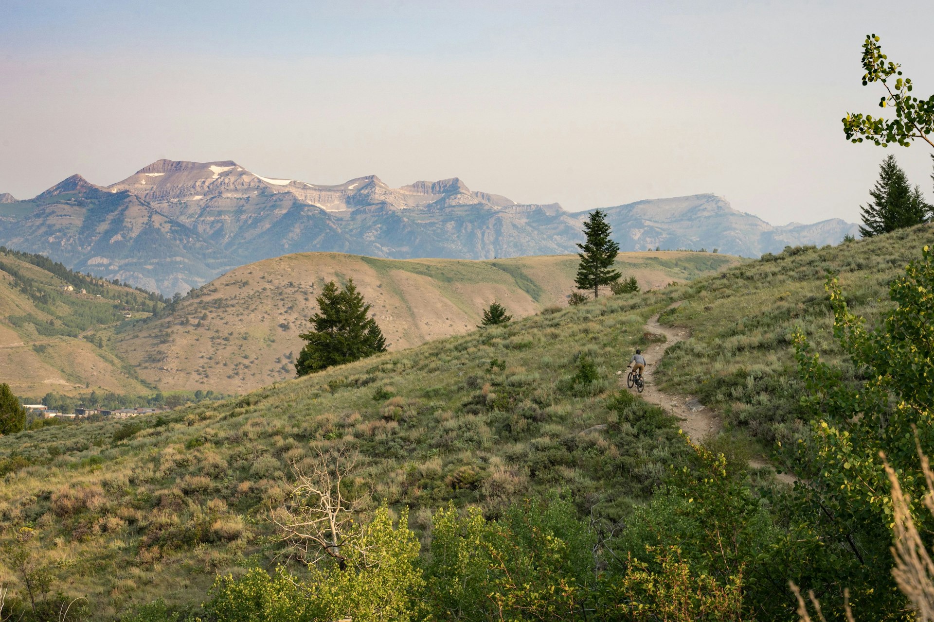 Biking a trail