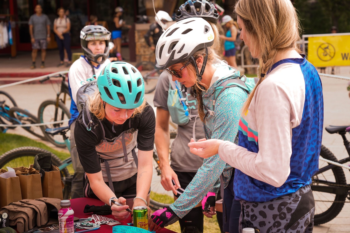 Woman getting ready for the ILLA Bike Park takeover event