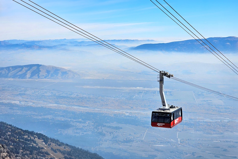 Aerial Tram flying through the air